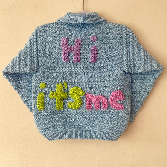 "Hi It's Me" Handmade Cardigan Size Approx 1.5-2.5 Years