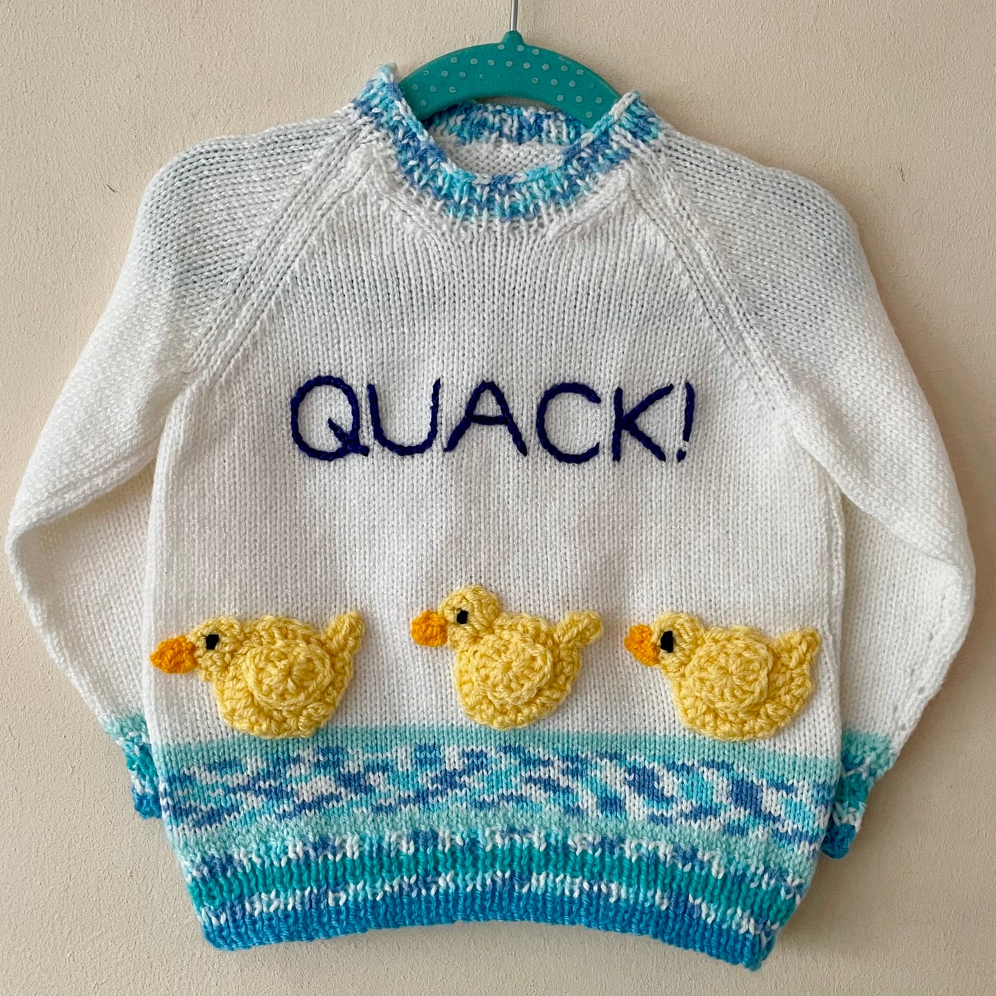 "QUACK!" Handmade Jumper Size Approx 1-2 Years