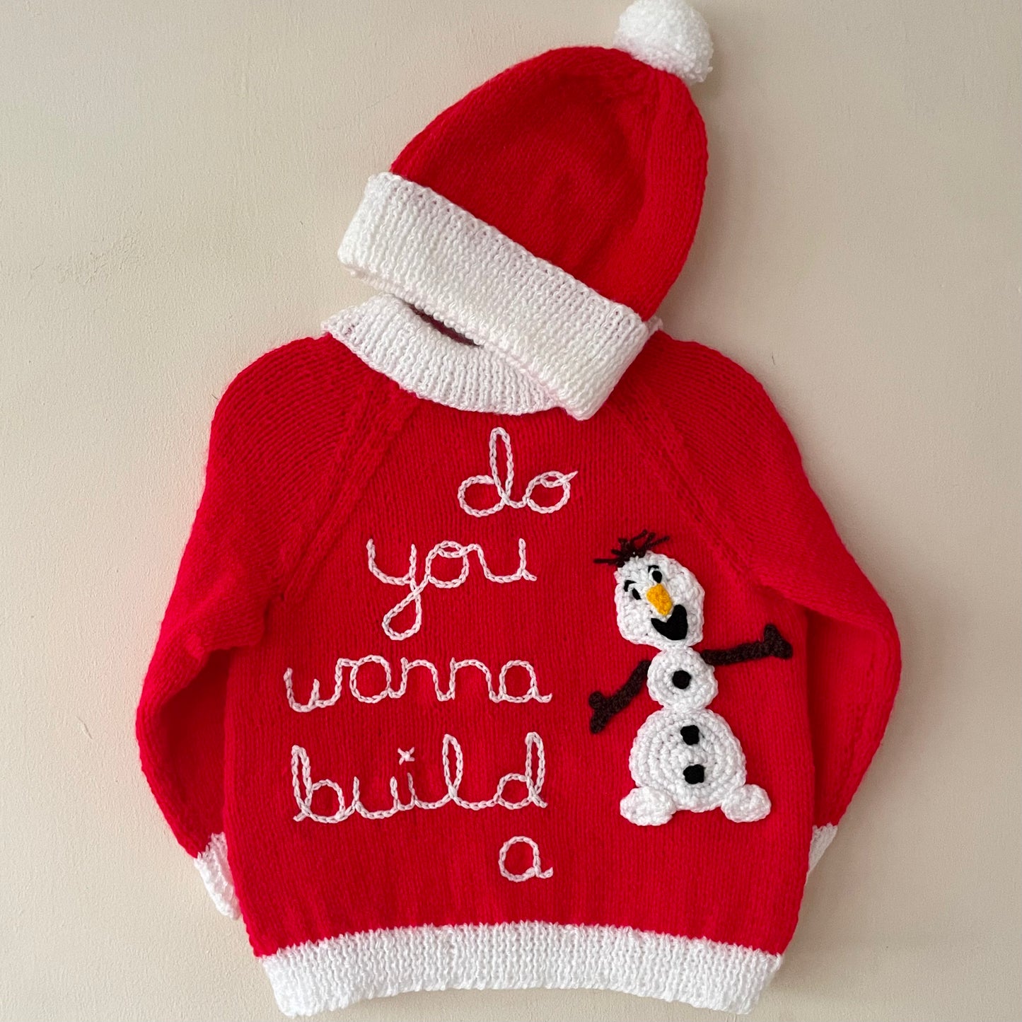 "Do You Wanna Build A Snowman" Handmade Cardigan Size Approx 3-4 Years