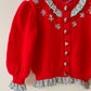 Christmas Sparkle Handmade Cardigan Size Approx 2-3 Years