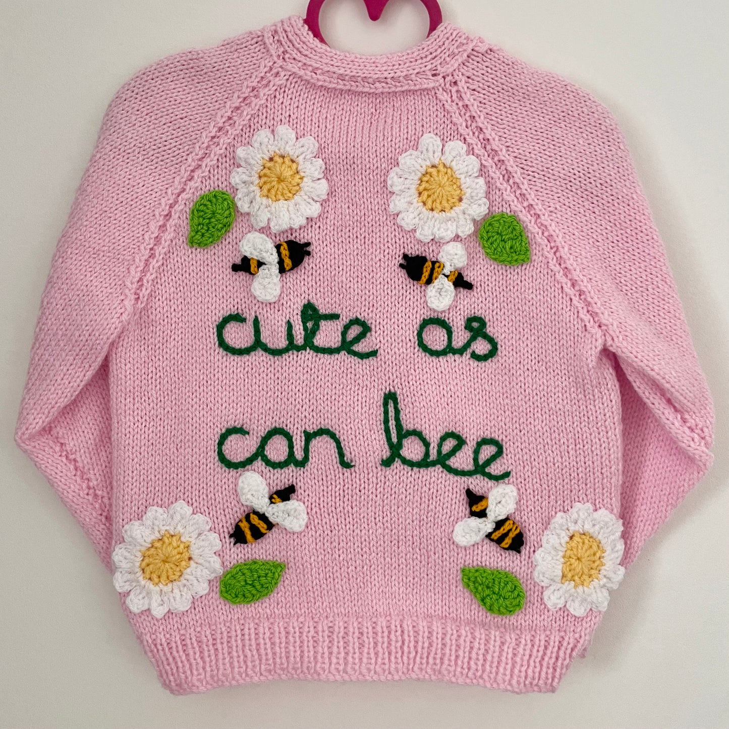 "Cute As Can Bee" Handmade Cardigan Size Approx 2-3 Years