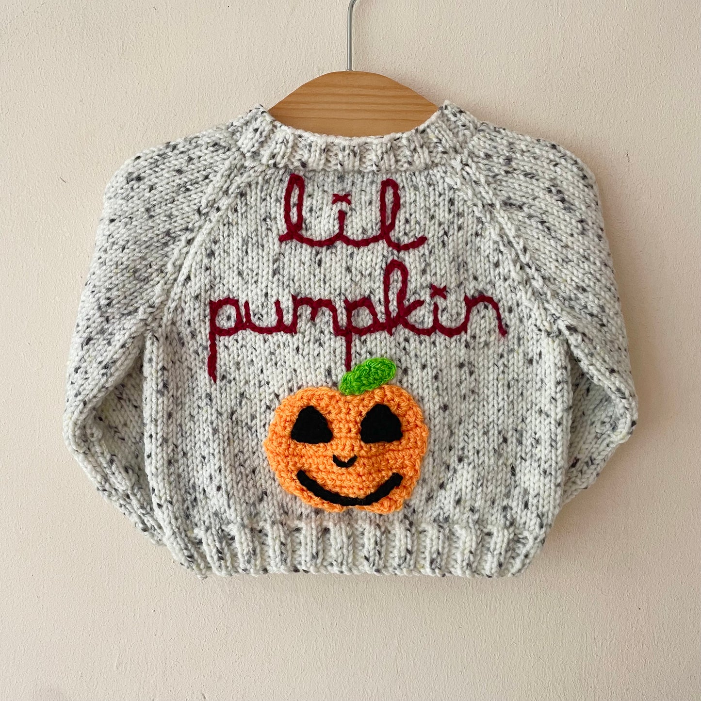 "Lil Pumpkin” Handmade Cardigan Size Approx 0-6 Months