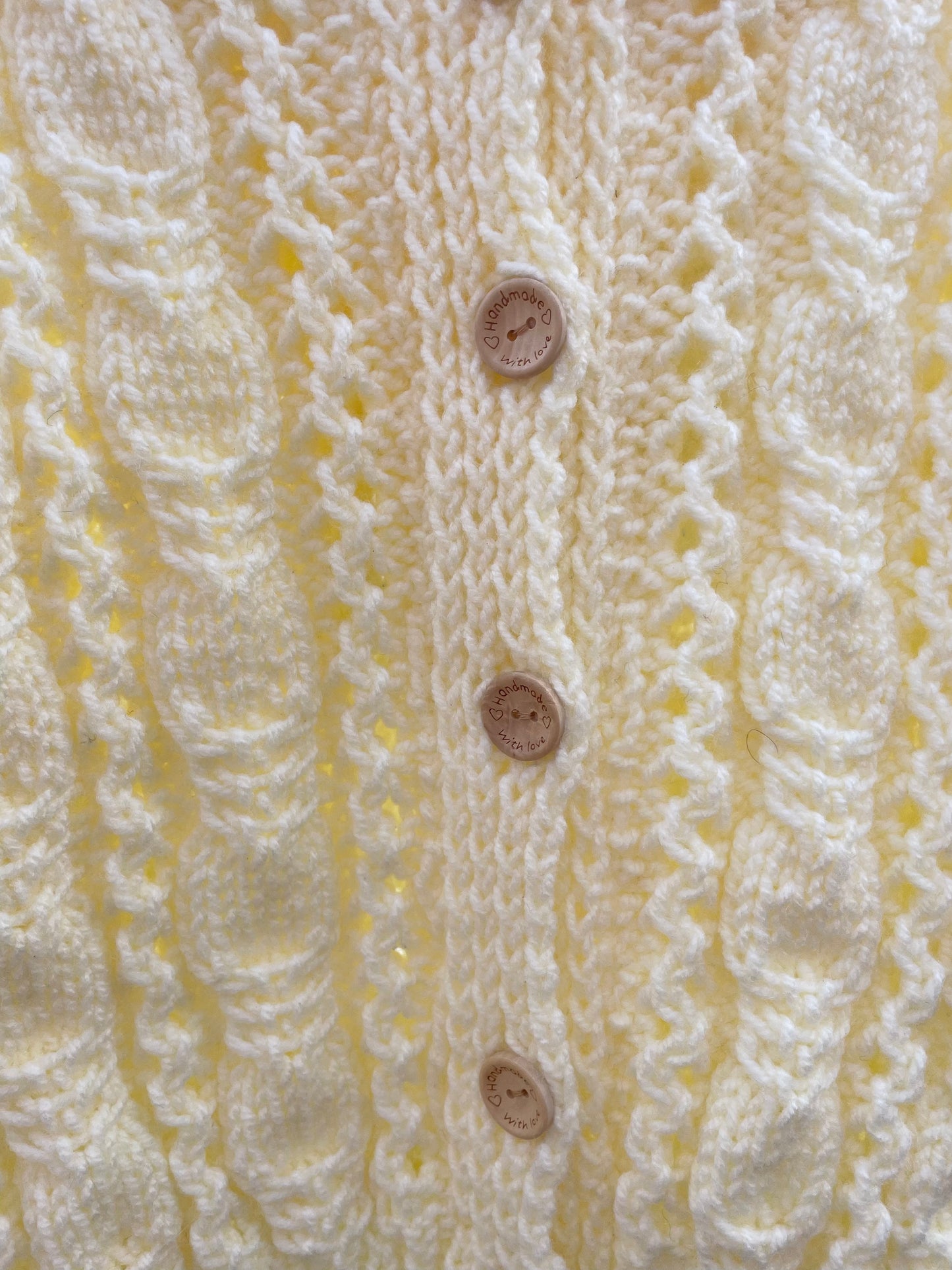 Unembellished Hand-knitted Hooded Cardigan Size Approx 3-5 Years