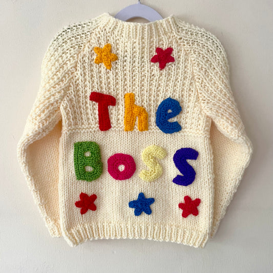 "The Boss” Handmade Jumper Size Approx 2-4 Years