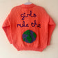"Girls Rule The World” Handmade Cardigan Size Approx 5-7 Years
