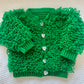 Hand-Knitted Green Loopy Cardigan Size Approx 2-3 Years
