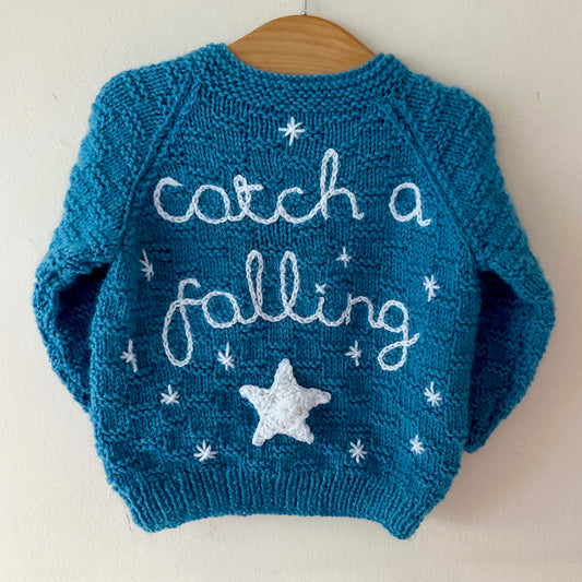 "Catch A Falling Star" Handmade Cardigan Size Approx 12-18 Months