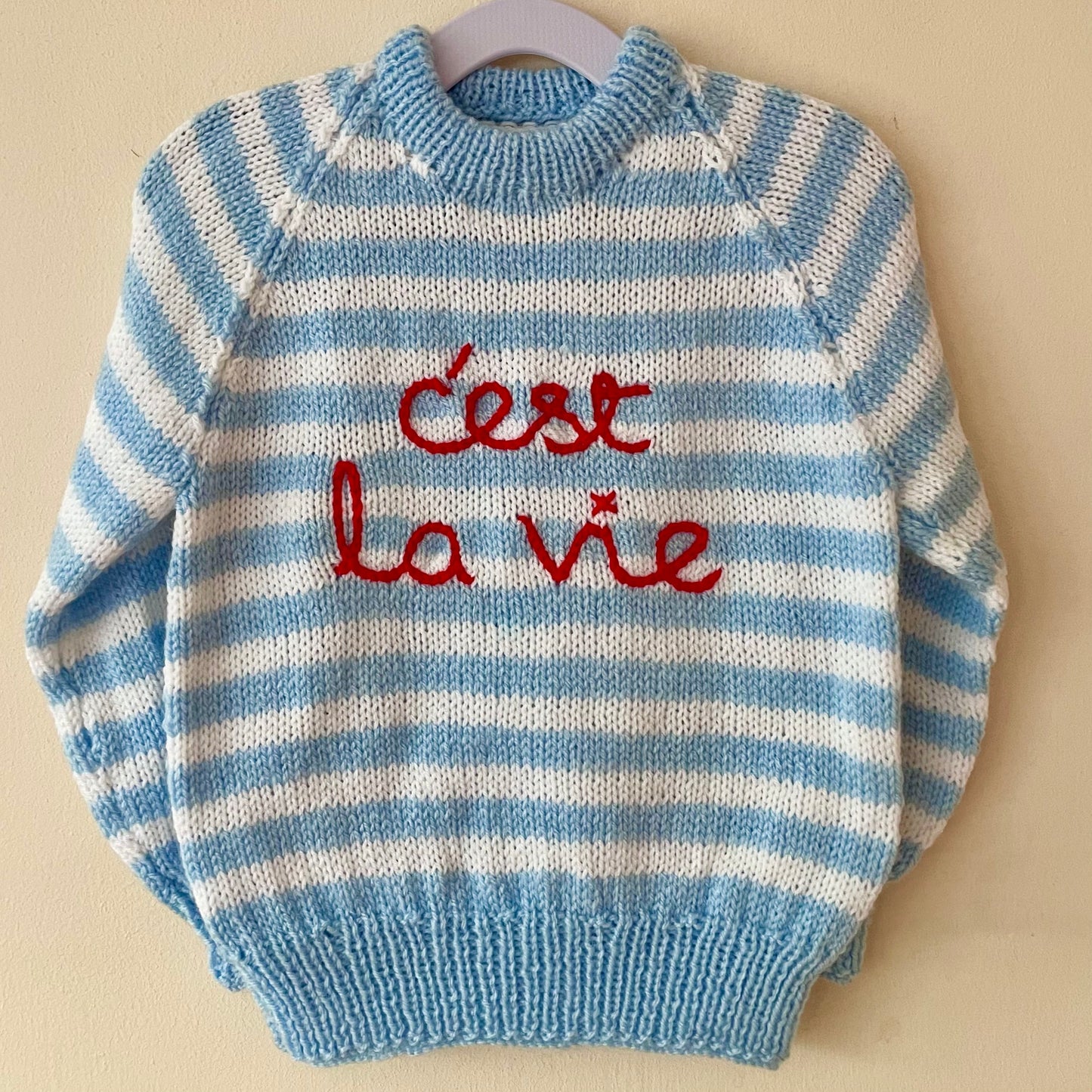 "C'est La Vie'" Handmade Jumper Size Approx 2-3 Years