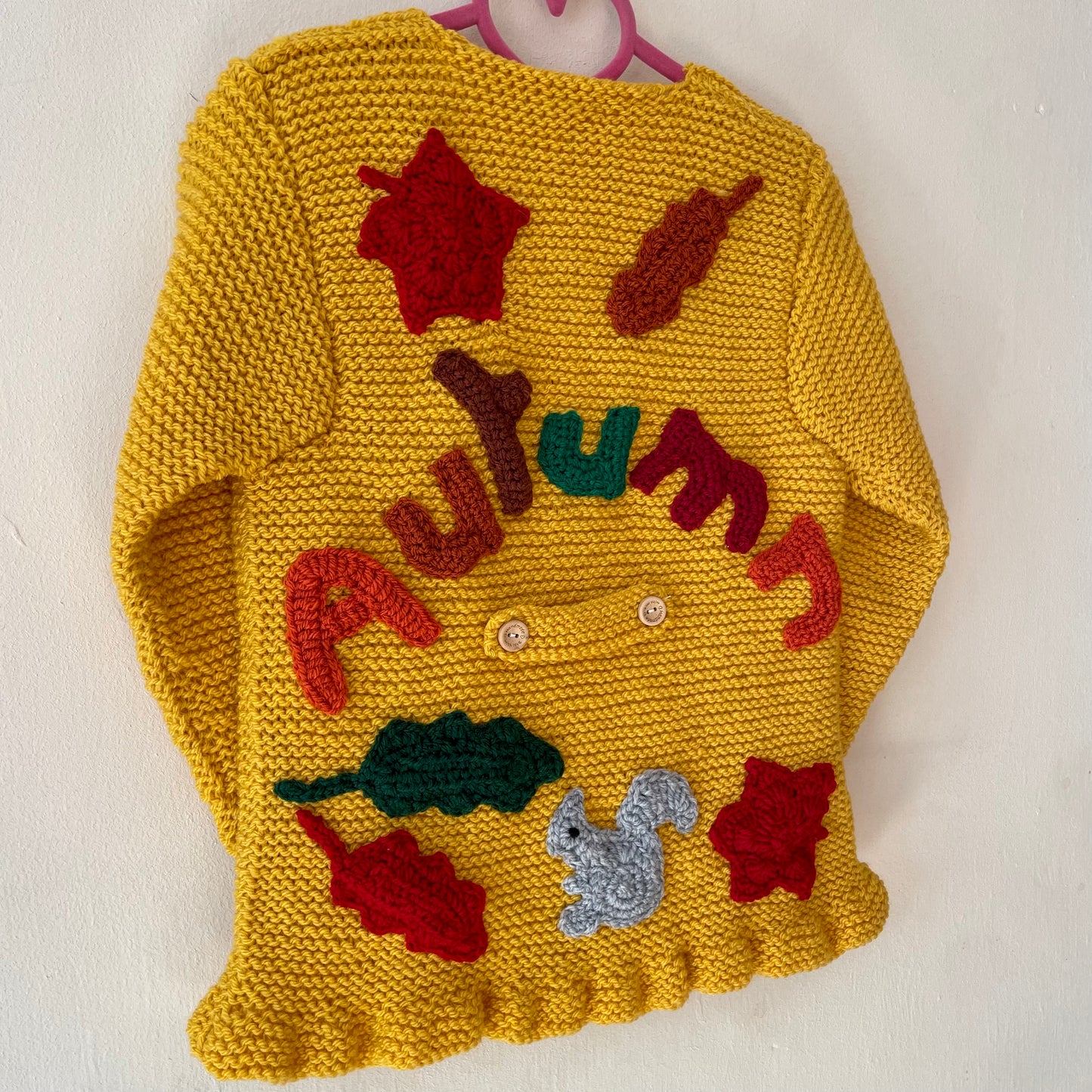 "Autumn” Handmade Cardigan Size Approx 3-5 Years