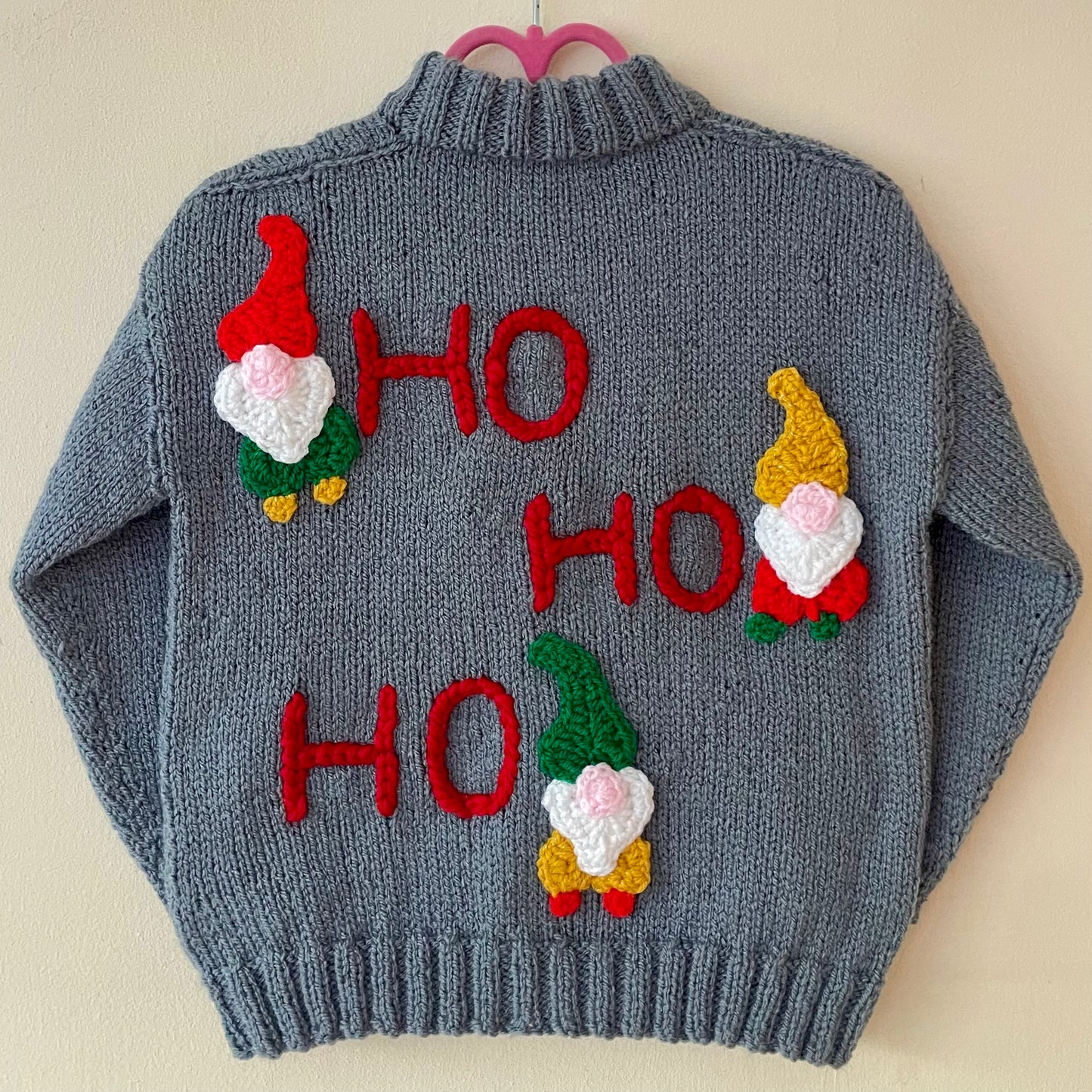 "HO HO HO" Handmade Cardigan Size Approx 3-4 Years