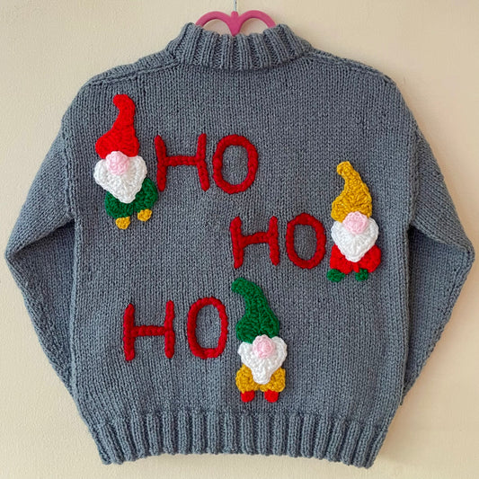 "HO HO HO" Handmade Cardigan Size Approx 3-4 Years