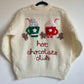 🎄Day 7🎄“Hot Chocolate Club” Christmas Handmade Jumper Ladies Size L