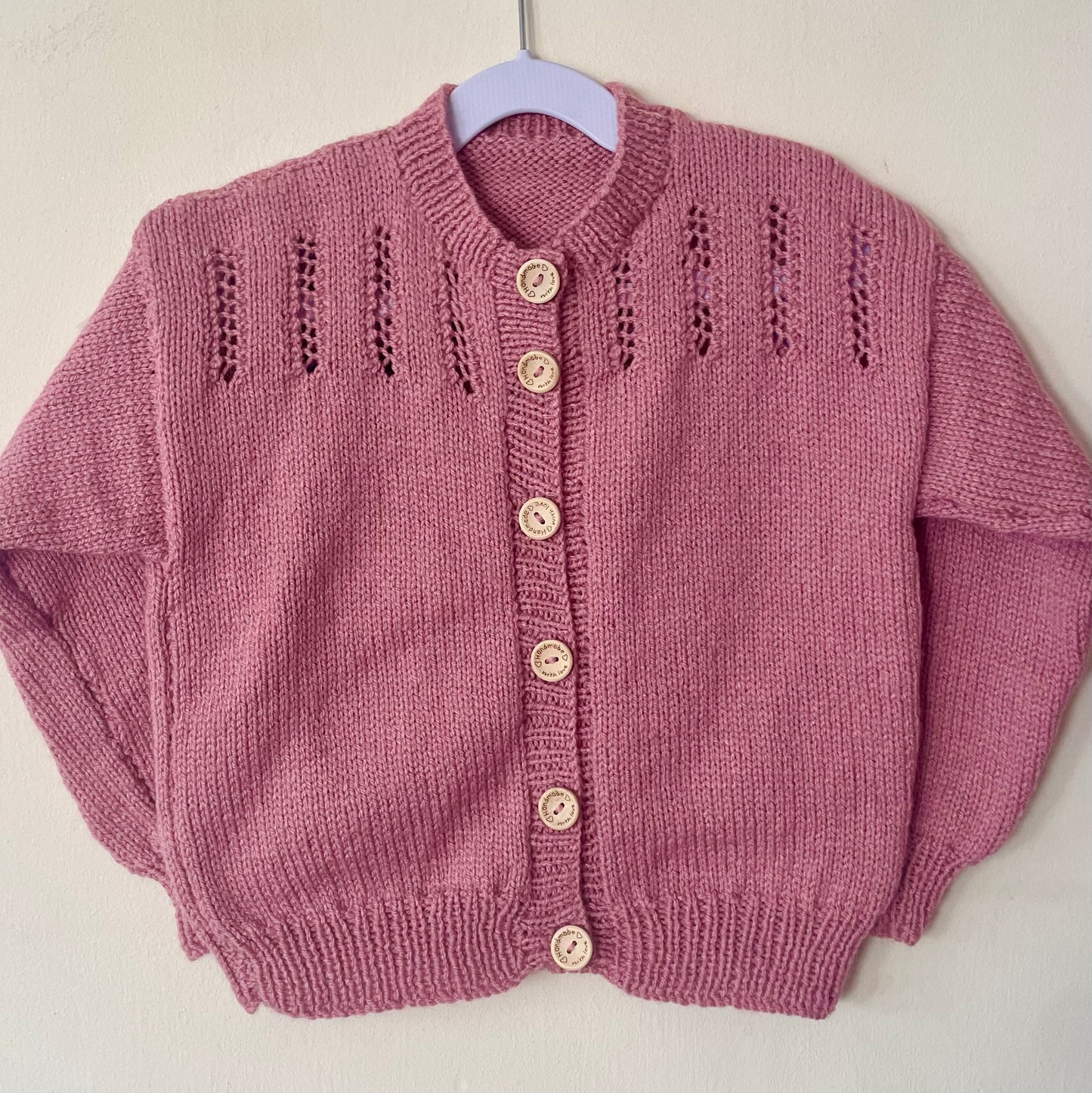 "Girls Just Wanna Have Fun” Handmade Cardigan Size Approx 4-6 Years