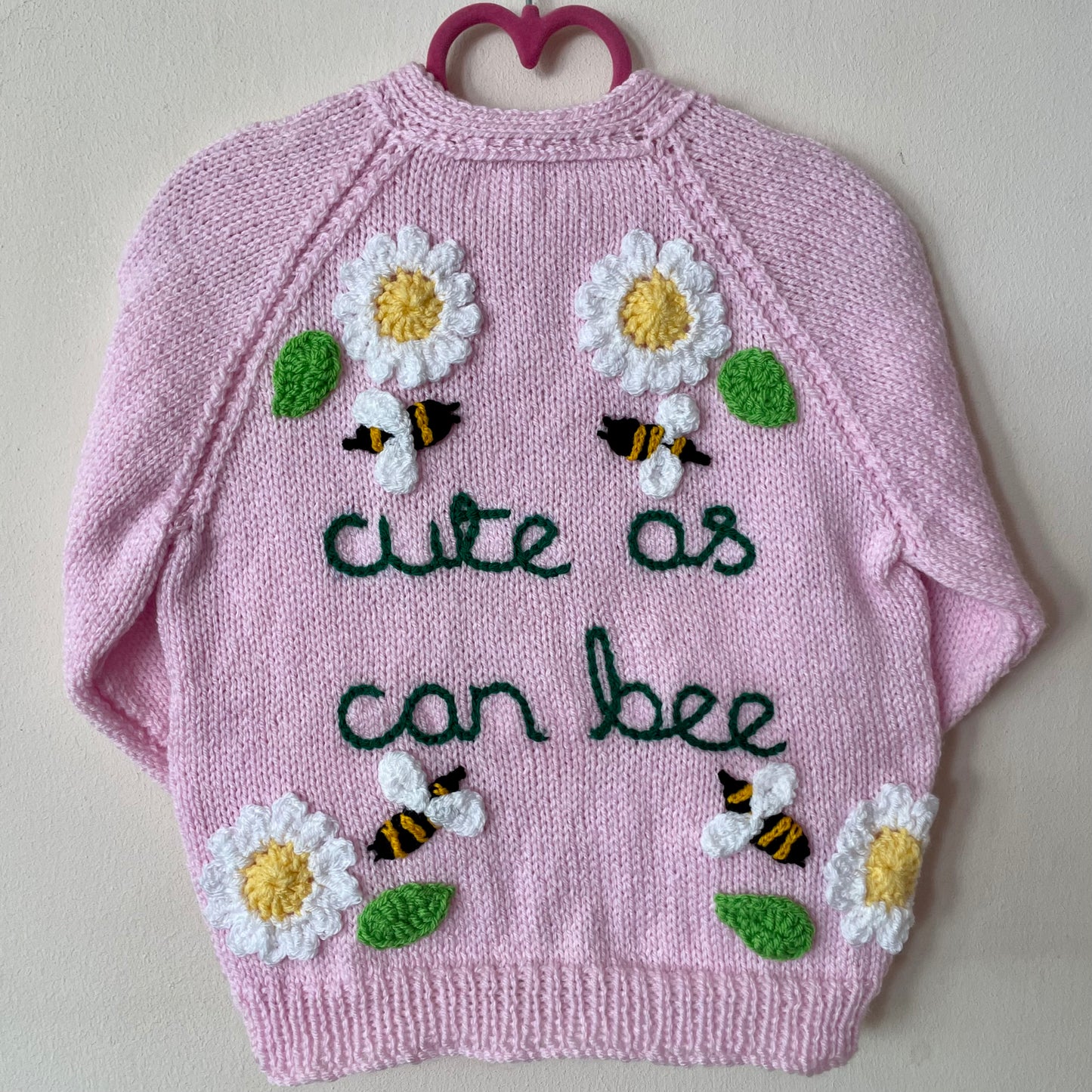 "Cute As Can Bee" Handmade Cardigan Size Approx 2-3 Years