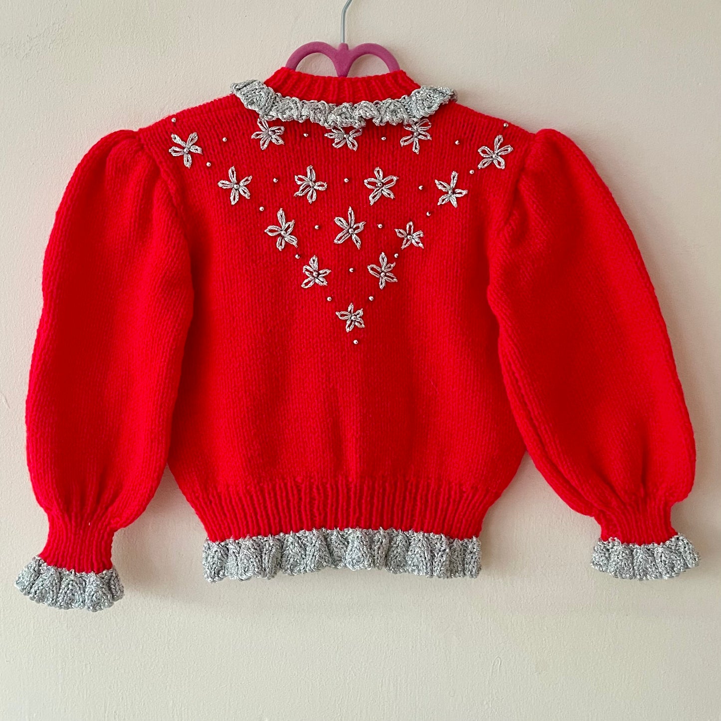 Christmas Sparkle Handmade Cardigan Size Approx 2-3 Years