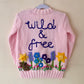 “Wild and Free” Handmade Cardigan Size Approx 3-5 Years