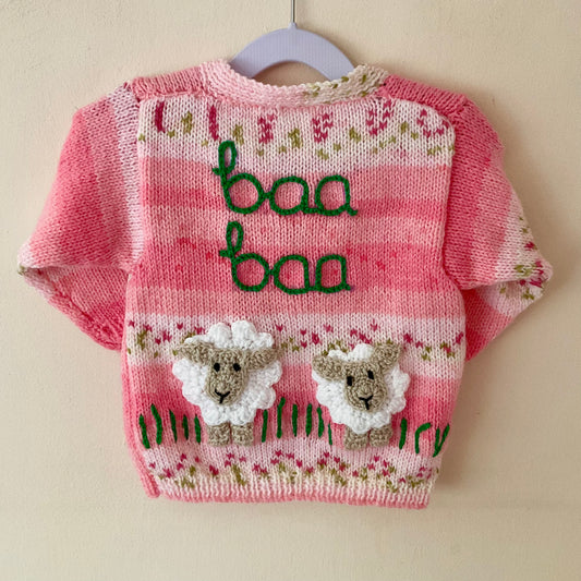 “Baa Baa” Handmade Cardigan Size Approx 1-3 Years