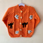 "Spooky" Handmade Cardigan Size Approx 3-5 Years