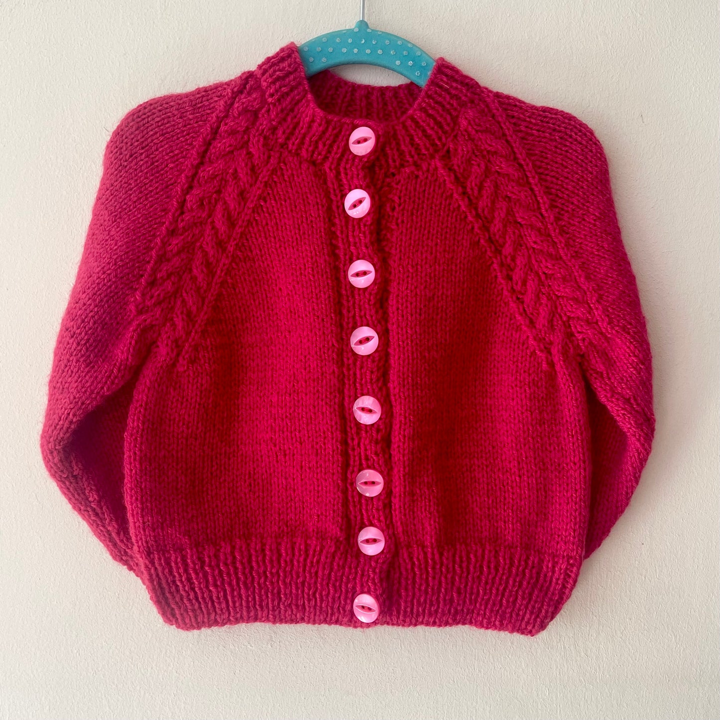 "Dragonfly & Flowers” Handmade Cardigan Size Approx 6-12 Months