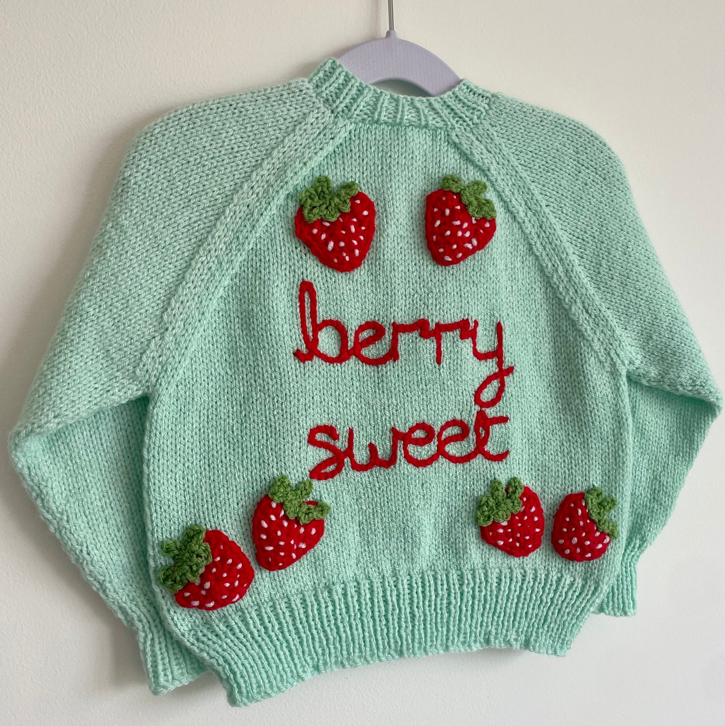 "Berry Sweet” Handmade Cardigan Size Approx 2-3 Years