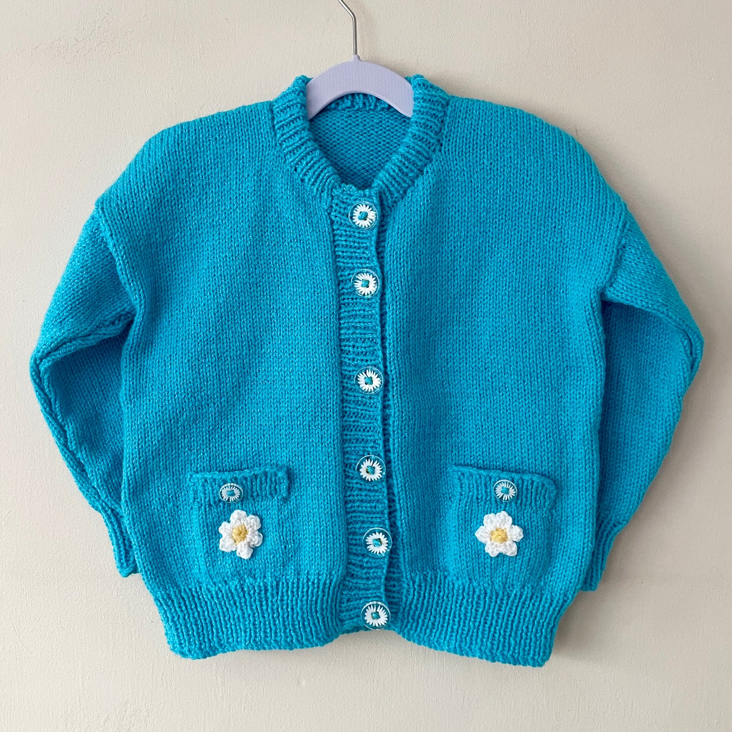 "Daisy Chain” Handmade Cardigan Size Approx 4-6 Years