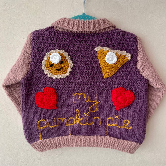 “My Pumpkin Pie” Handmade Cardian Size Approx 1.5-2.5 Years