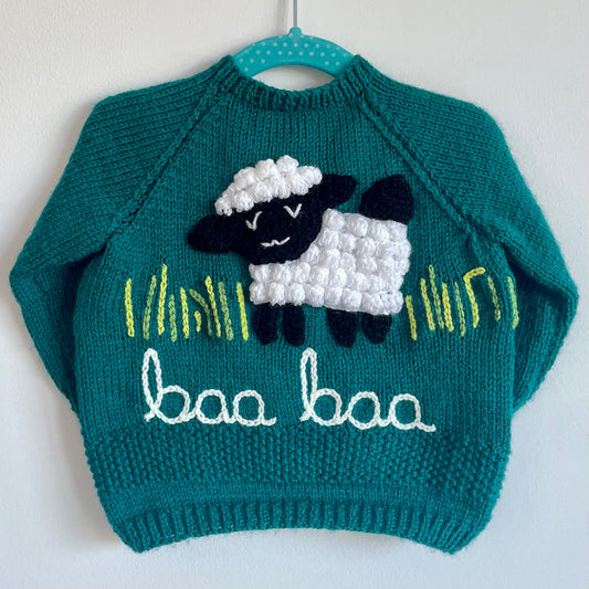 "Baa Baa” Handmade Cardigan Size Approx 1-2 Years