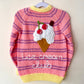 "Ice Cream Club” Handmade Cardigan Size Approx 3-4 Years