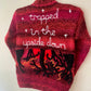 "Trapped In The Upside Down" Handmade Jumper Size Approx 6-8 Years