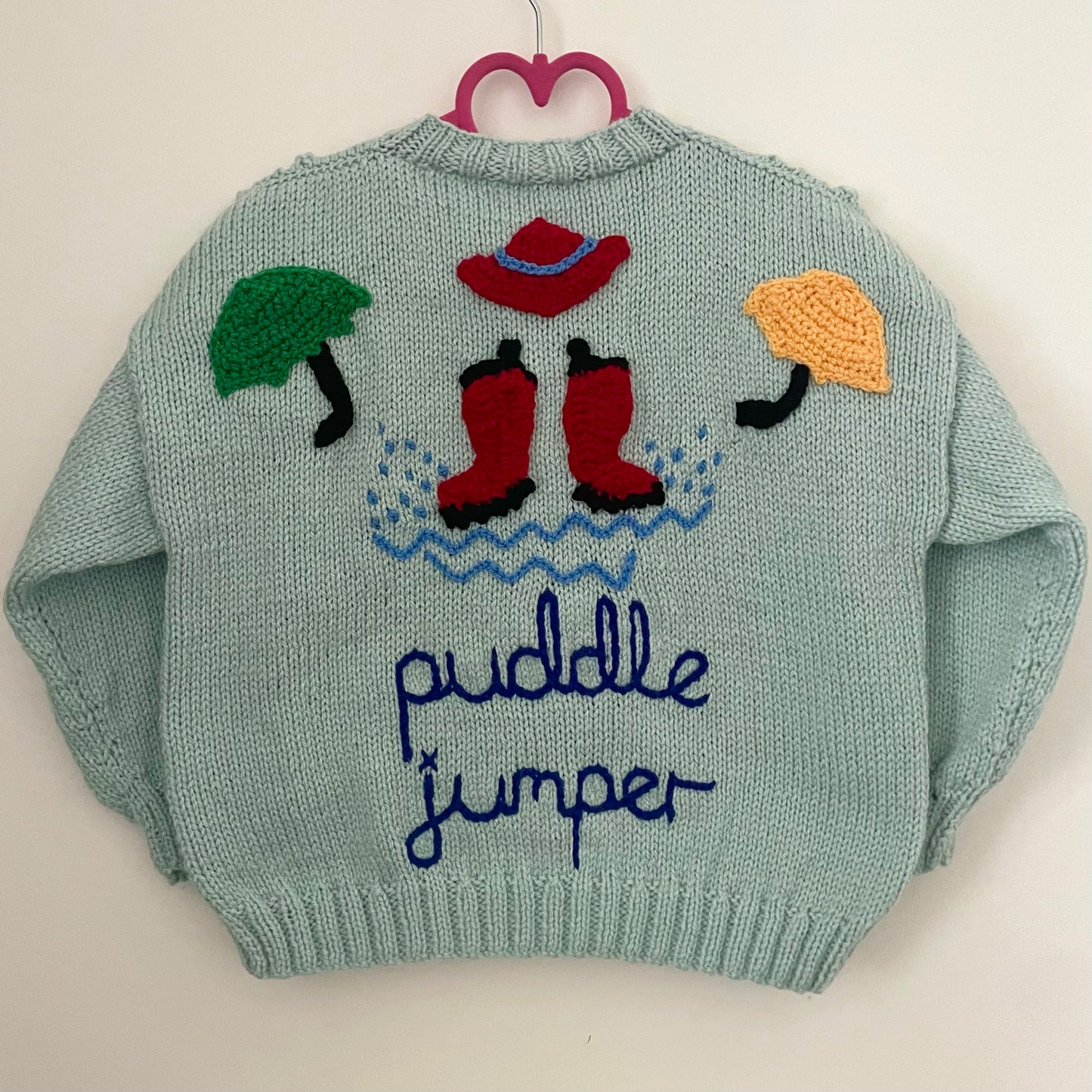 "Puddle Jumper" Handmade Cardigan Size Approx 4-6 Years