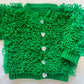 Hand-Knitted Green Loopy Cardigan Size Approx 2-3 Years