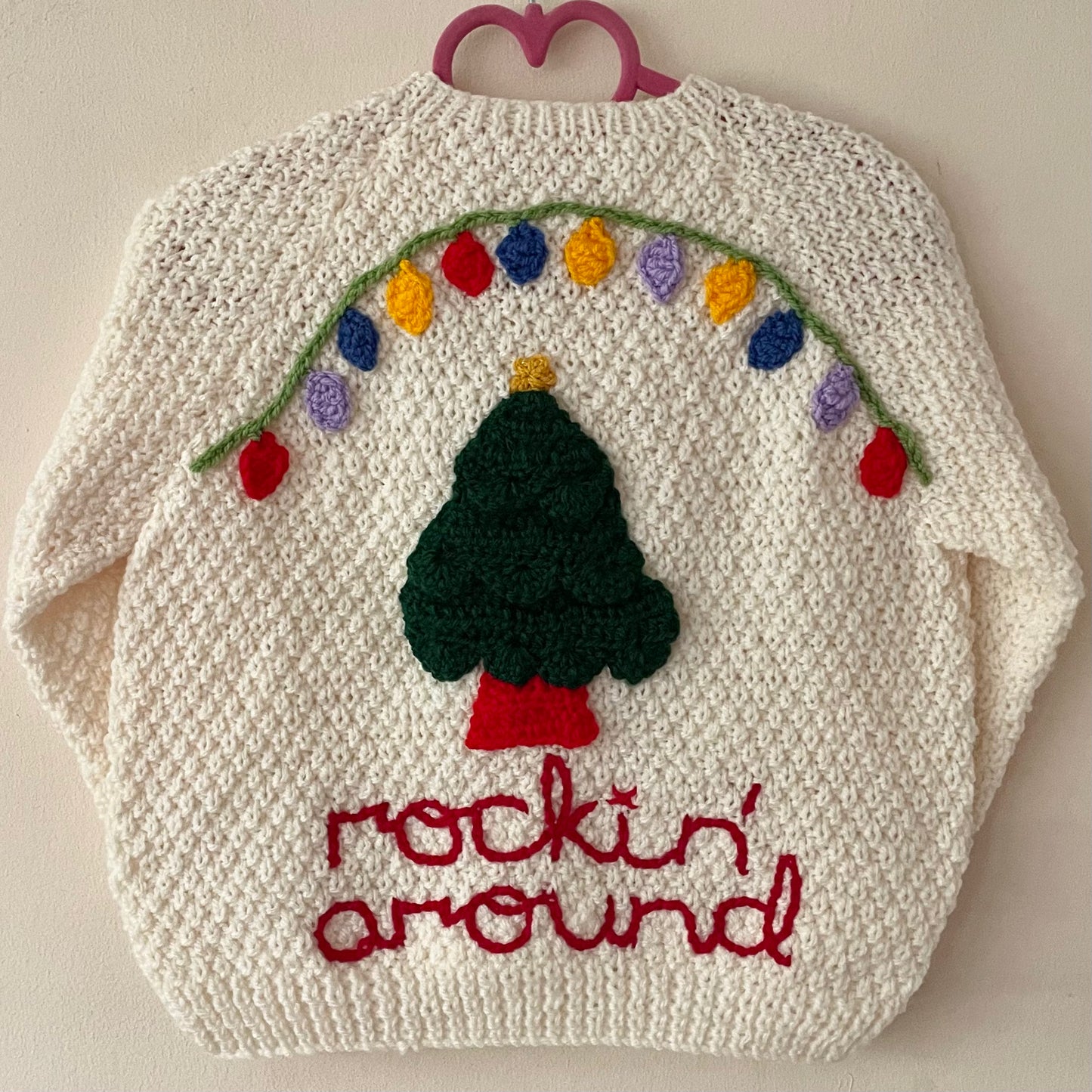 "Rockin' Around" Handmade Cardigan Size Approx 3-4 Years