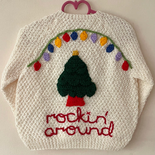 "Rockin' Around" Handmade Cardigan Size Approx 3-4 Years