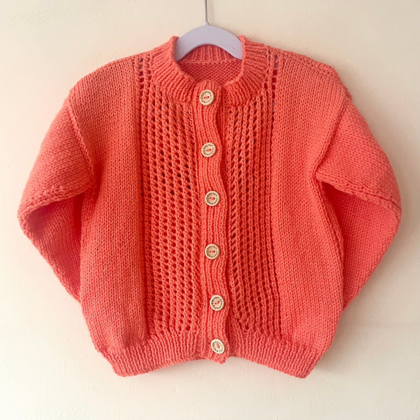 "Girls Rule The World” Handmade Cardigan Size Approx 5-7 Years