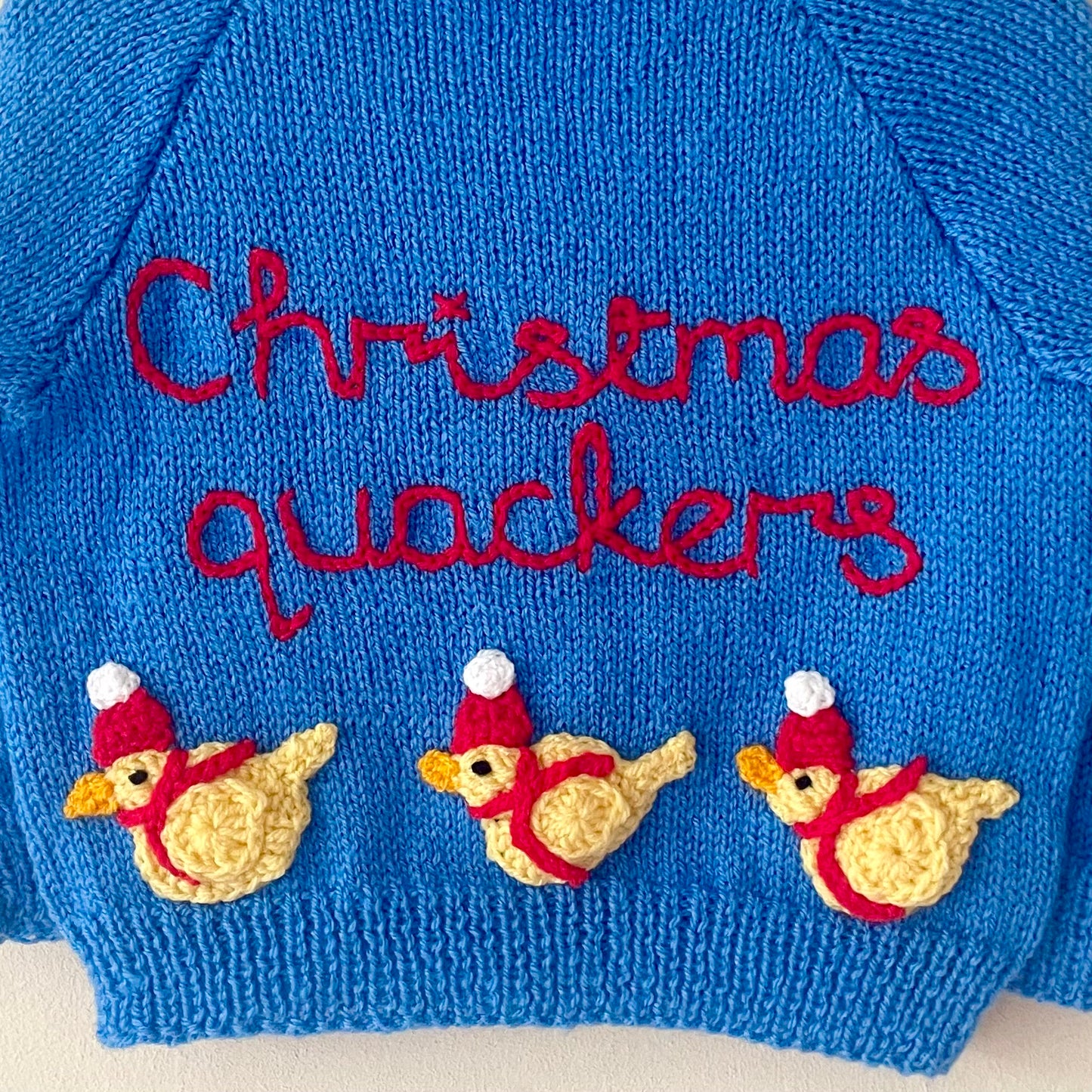 "Christmas Quackers” Handmade Cardigan Size Approx 2-3 Years