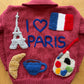 "I ♥️ Paris” Handmade Cardigan Size Approx 6-8 Years