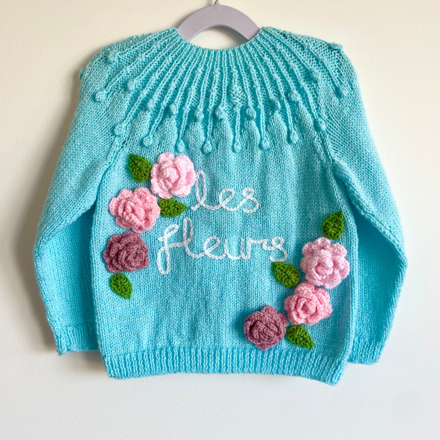 "Les Fleurs” Handmade Cardigan Size Approx 3-4 Years