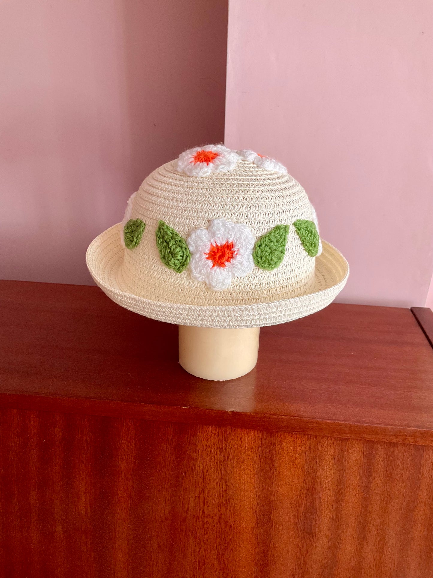 Daisies Embellished Straw Hat - Age 1-3 Years