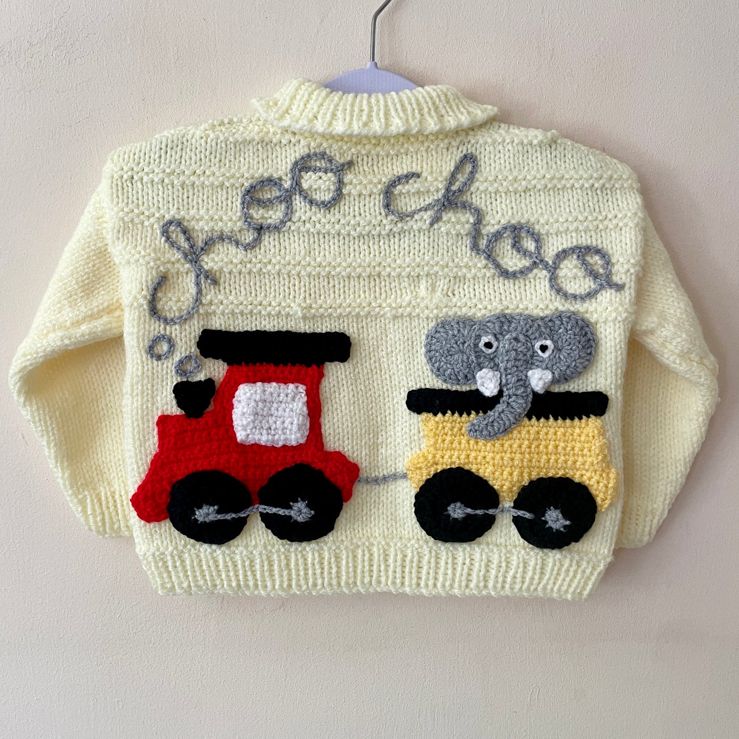 “Choo Choo” Handmade Cardigan Size Approx 1-2.5 Years