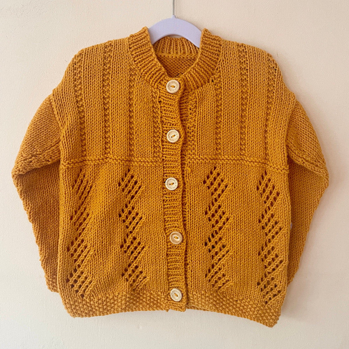 "OOPS Look Out Below" Handmade Cardigan Size Approx 3-5 Years