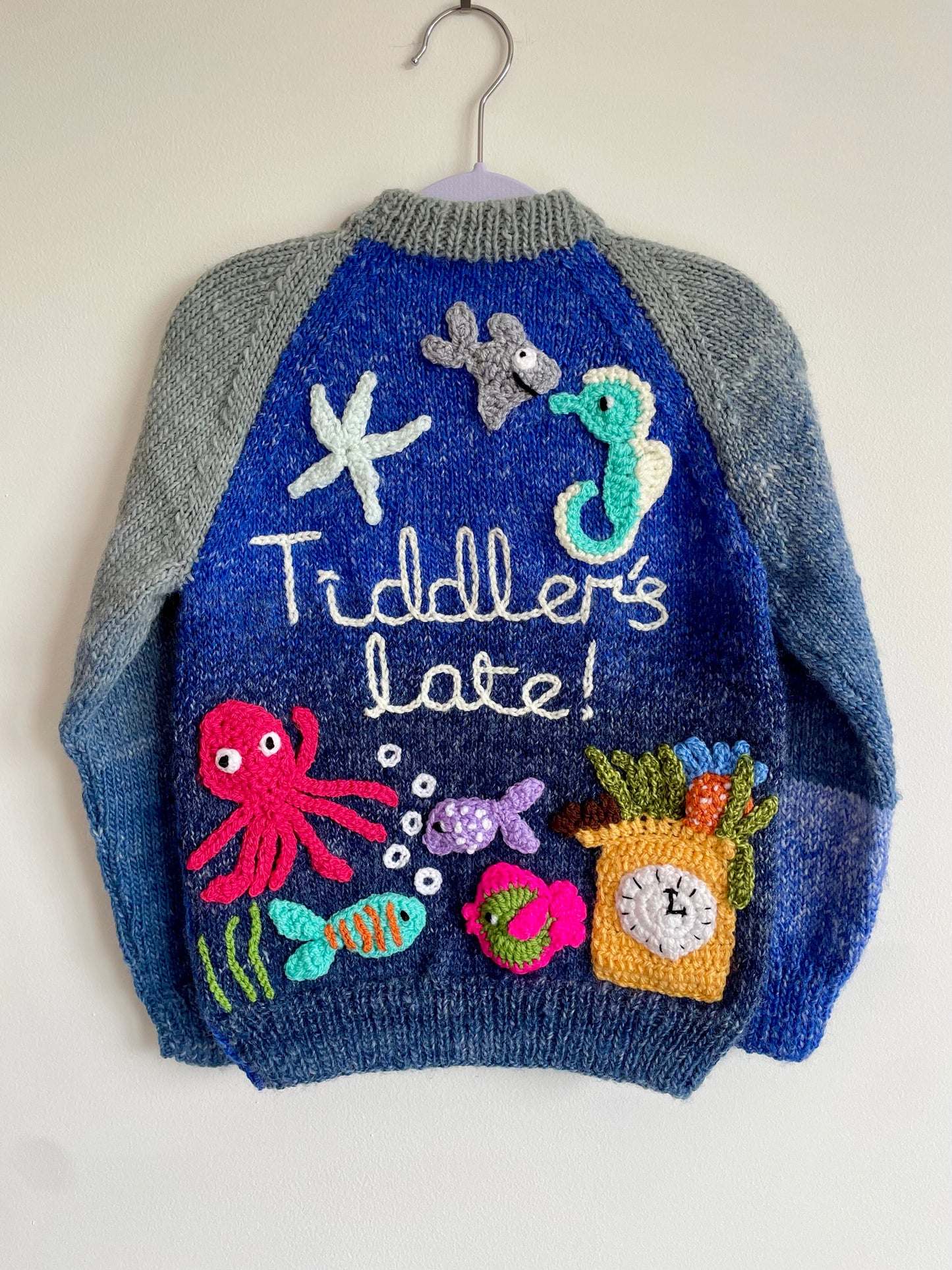 "Tiddler's Late” Handmade Jumper Size Approx 3-5 Years
