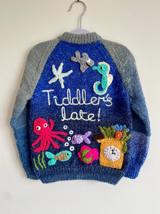"Tiddler's Late” Handmade Jumper Size Approx 3-5 Years