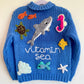 "Vitamin Sea” Handmade Cardigan Size Approx 3-4 Years
