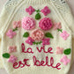 "La Vie Est Belle” Handmade Cardigan Size Approx 3-4 Years