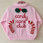 "Candy Cane Club" Handmade Cardigan Size Approx 3-5 Years
