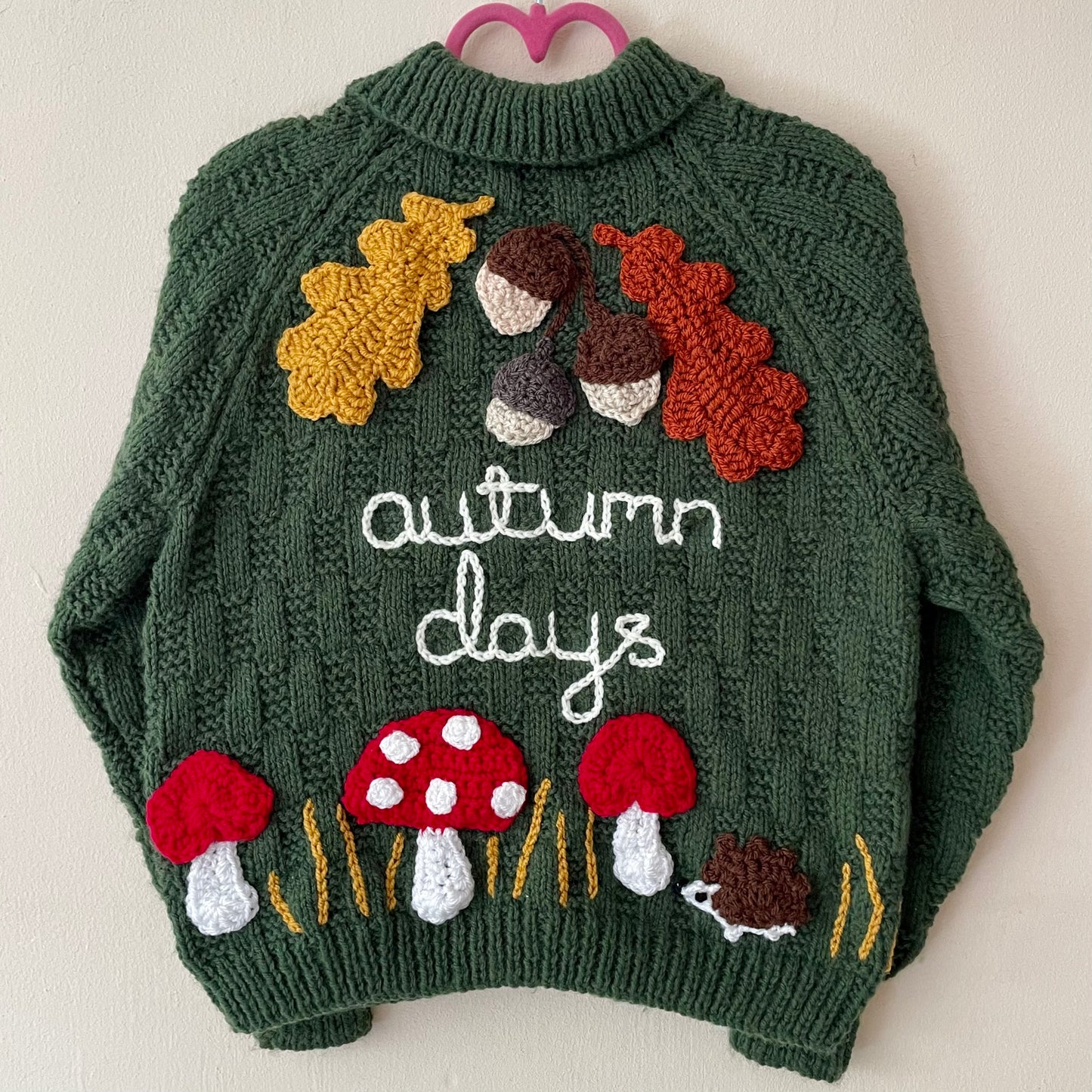 "Autumn Days" Handmade Cardigan Size Approx 3-5 Years