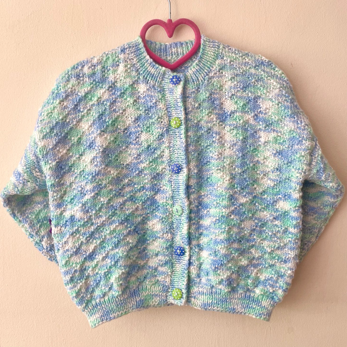 "Secret Garden" Handmade Cardigan Size Approx 3-4 Years