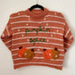 “Pumpkin Spice” Handmade Striped Jumper Size Approx 7-9 Years