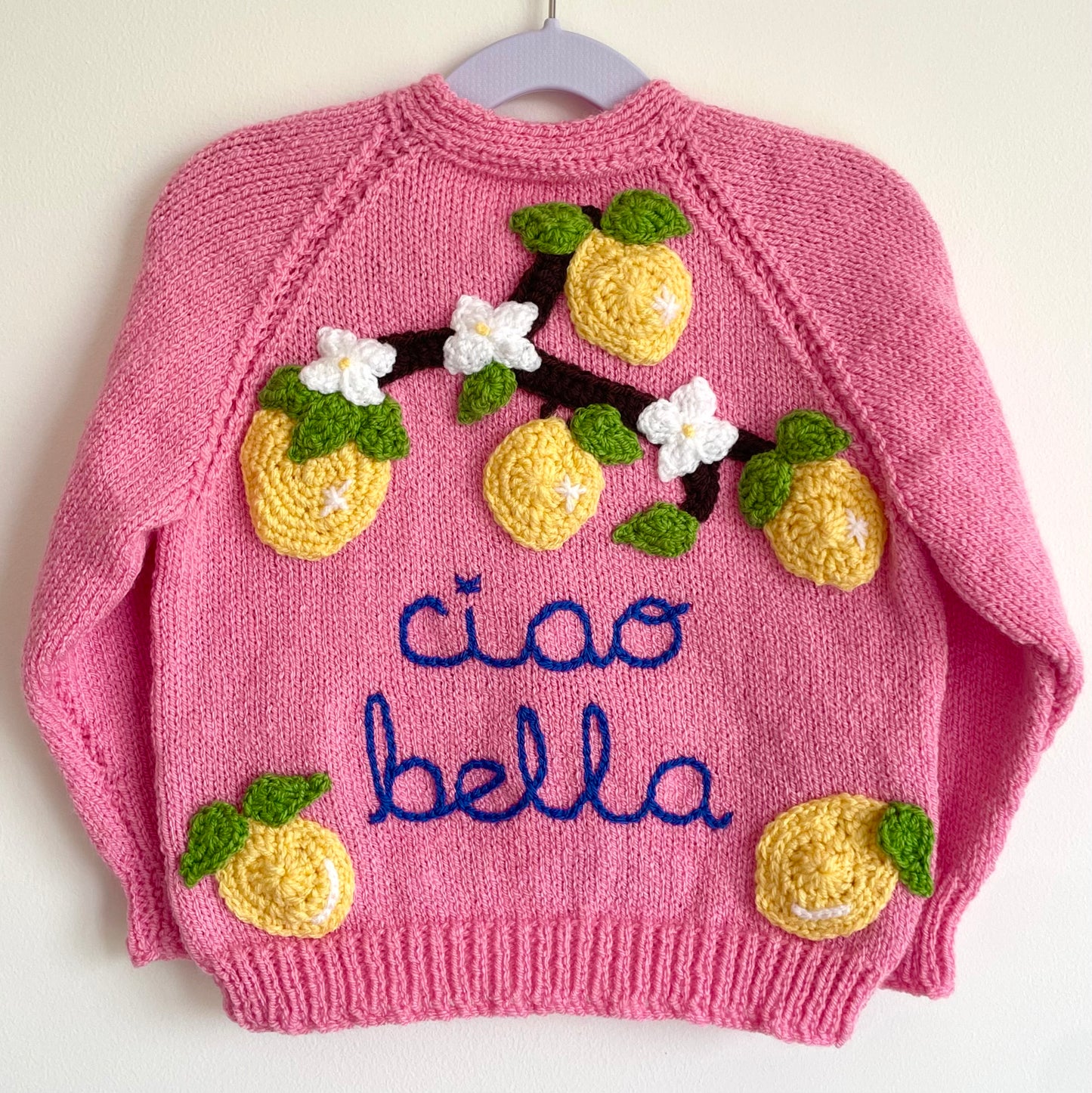 "Ciao Bella” Handmade Cardigan Size Approx 2-3 Years