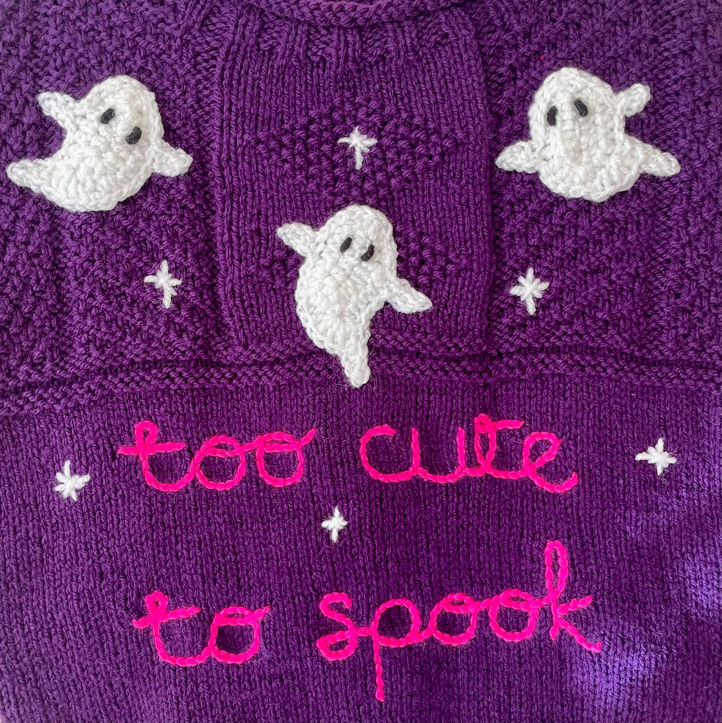 "Too Cute To Spook" Handmade Jumper Size Approx 3-5 Years